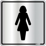 Placa Sinalização Alumínio Banheiro Sanitário Feminino