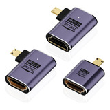 Adaptador Areme 8k Micro Hdmi A Hdmi (paquete De 3), Cable M