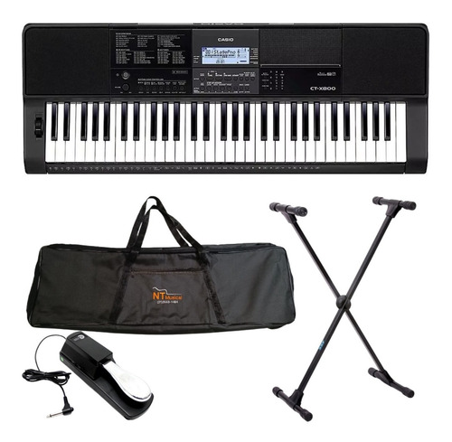 Teclado Musical Casio Ctx800 + Capa Suporte Pedal Sustain