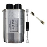 Capacitor Microondas 0,80uf +diodo + Fusivel Vidro 5kv 700ma