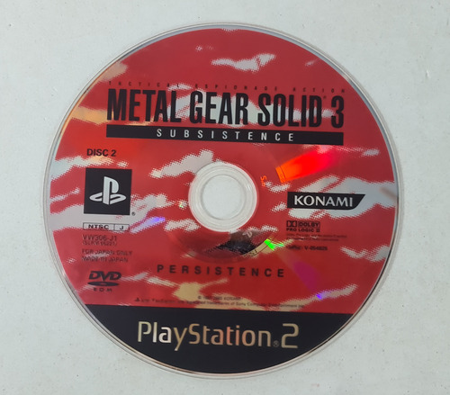 Jogo Metal Gear Solid 3 Subsistence Ps2 Loose Disco 2