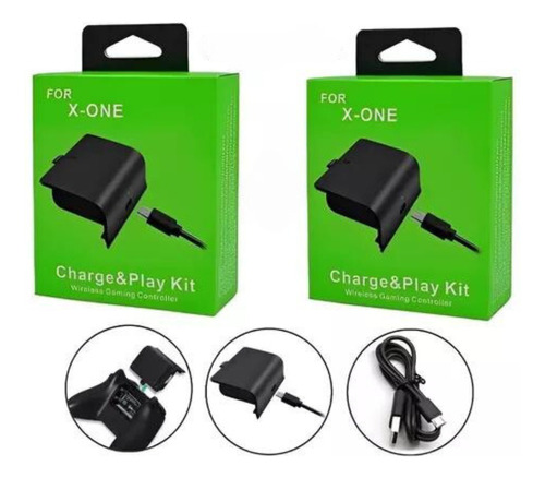 Kit 2 Bateria Xbox One Xbox S Com Cabo Carregador Charge