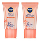 2x Protetor Solar Tripla Proteção Loção Antiacne Fps 50 40ml