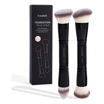 2 Brochas Kabuki Maquillaje Profesional Base Polvo Corrector Color Negro | MercadoLibre