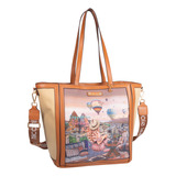 Bolsa Tote Nicole Lee Estampada De Tela Con Textura Ss24 Color Heaven On Earth