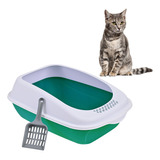 Arenero Caja De Arena Bandeja Sanitaria Para Gato Gatos Mascotas Casa Semiautomatico Plegable Incluye Pala 