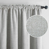 Faux Linen 100 Blackout Curtains 84 Inches Long For Bed...