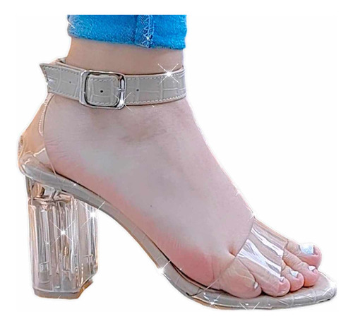 Tacones Transparentes Para Dama Sandalia Zapatillas Casual