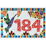 Azulejo Beija-flor Mosaico Numero Casa 20x30 Cm