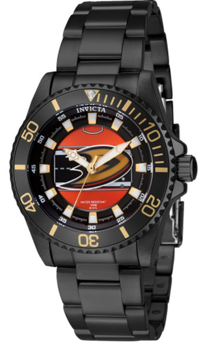 Reloj De Mujer De La Nhl Anaheim Ducks Con Esfera Naranja Y