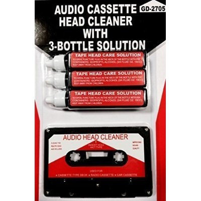 Limpiador De La Cinta De Audio Cassette Cabeza W / 3 Líquido