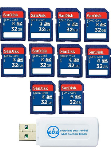 Tarjeta De Memoria Sdhc Sandisk 32gb 10-pack + Lector Sd