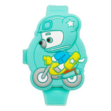 Reloj Led Digital Osito Moto Niño Niña + Estuche