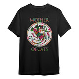 Camiseta Basica Mother Of Cats  Floral Flor I Love Cat Moda