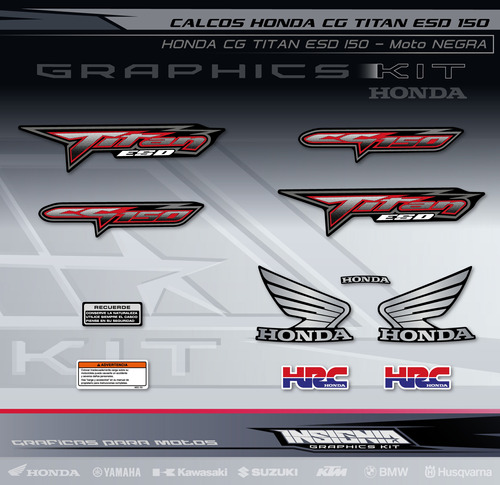 Calcos Honda Titan Cg 150  - Laminadas - Insignia Calcos