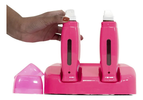 Termocera Base Dupla Toda Rosa + 2 Aquecedores Cera Roll-on