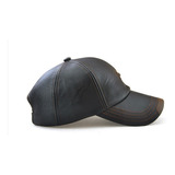 Gorro Jockey Cuero Negro-cafe Elegante Diseño Béisbol 