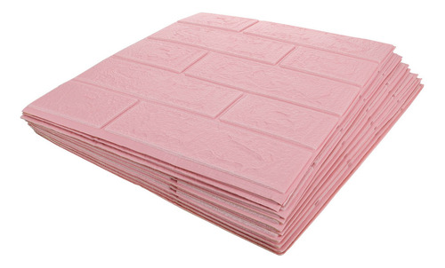 C 10 Pegatinas De Pared De Ladrillo 3d Rosa Impermeable