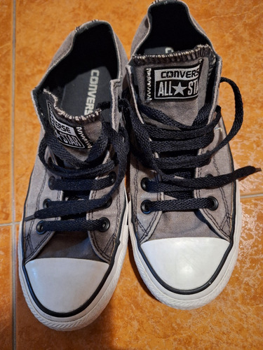 Zapatillas Converse All Star 37 1/2 Gris Gastado Muy Buenas!