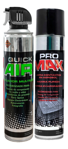 Combo Limpieza Aire Comprimido Gatillo + Isopropilico 440ml