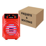 Bocina Portatil Compatible Bluetooth 3 PuLG Radio Fm 6 Pzas