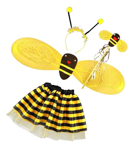 Set 4pcs Disfraz De Abeja Niñas Niños Diadema Varita