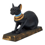 Gato Bastet Deus Do Egito Sentado Deitado Escultura Resina