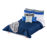 Set De Edredón Azul Con Sábanas Y 2 Fundas Para Almohada