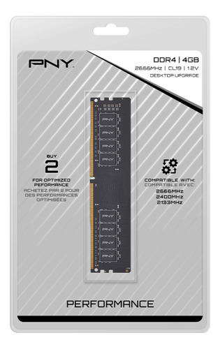 Memória Pny 4gb 2666mhz Ddr4 Udimm Performance