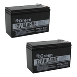 Kit 2 Baterias Selada Green 12v 7ah Amplificadores E Alarmes