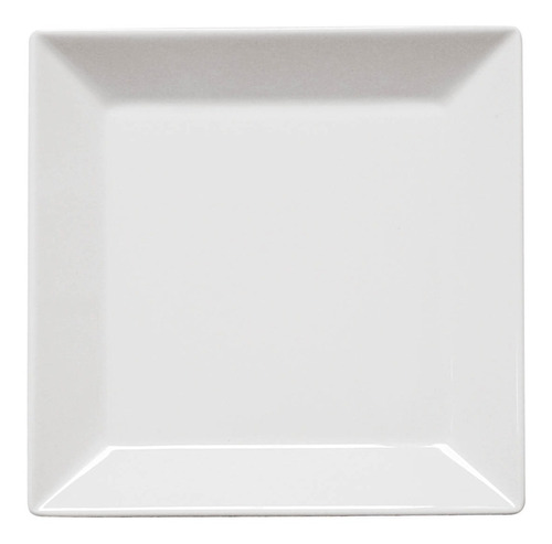 Plato Cuadrado Ceramica Playo Oxford Blanco 26.5x26.5 / 12un
