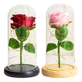 Cupula Rosa Corazon Vidrio Con Luz Calida Dia De La Madre