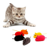 Ratinhos Brinquedo C/ Apito P/ Gatos Pet Felino Kit C/ 3 Und