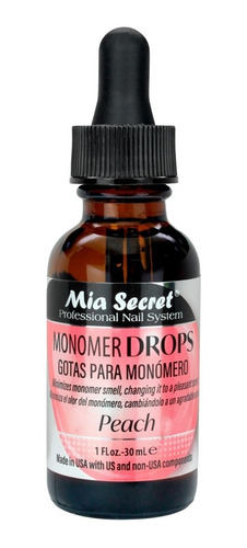 Mia Secret- Gotas Para Monomero Peach 1 Oz (30ml)