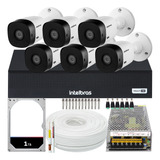 Kit Cftv 6 Cameras Full Hd 1220 Dvr Intelbras 3008-c 1tb 10a