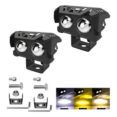 1 Par Faros Lupa De Color Doble 120w Para Auto Moto | MercadoLibre