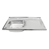 Lavaplatos Sobreponer Inox Una Cubeta 80x50 Izquierdo Con De