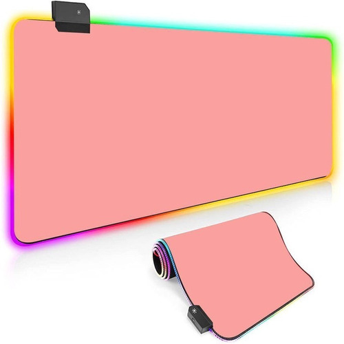 Mousepad Rosa Gamer Led Rgb 7 Cores Grande 80 X 30cm