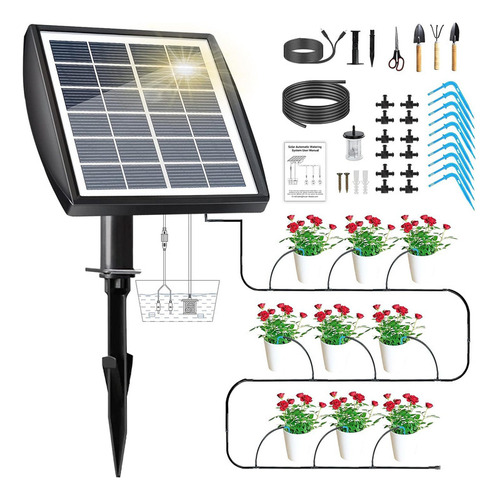 Kit De Riego Por Goteo Solar Sistema De Riego De Plantas