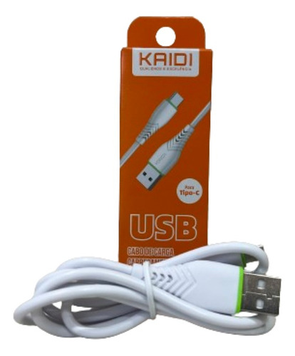 Cabo De Dados E Carga Kd-23c Usb Saída Tipo C 1m Branco 3a 