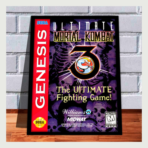Quadro Decorativo A3 33x45 Ut Mortal Kombat 3 Mega Drive