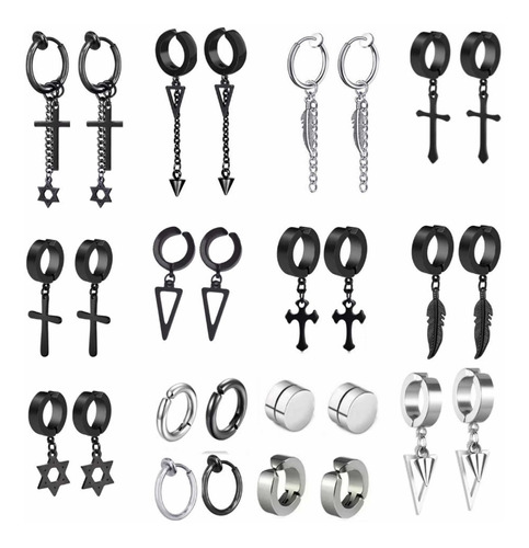 Set Piercing Arete Falso Acero Quirúrgico Inoxidable 