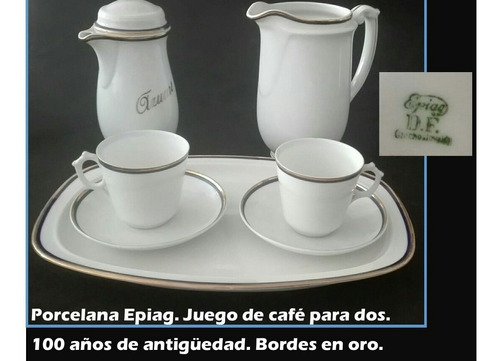 Juego De Café Te Para Cuatro. Porcelana Checa.epiag. Antiguo