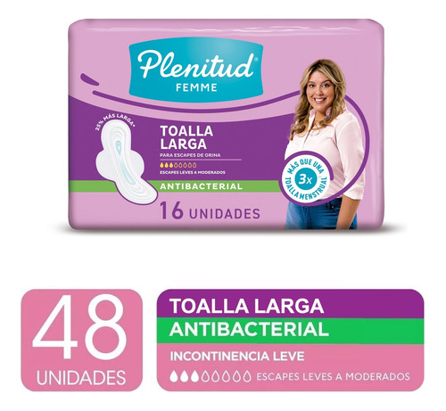 Plenitud Toalla Normal Plus Femme X 16 Unidades Pack X 3