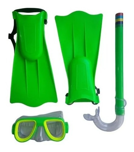 Set Buceo Mascara Snorkel Aletas Infantil Piscina Playa Niño