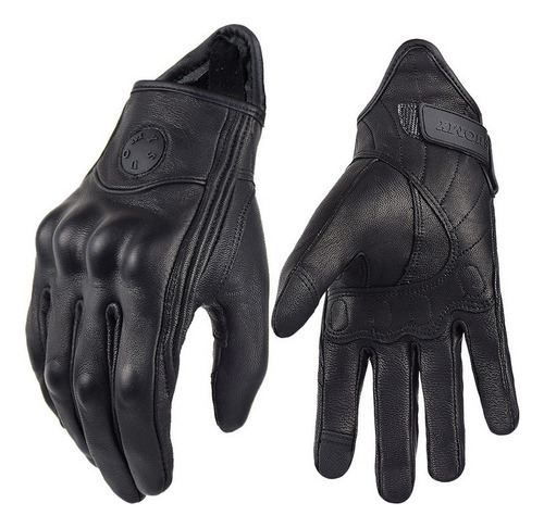 Guantes Moto Piel Retro Hombre Mujer Verano