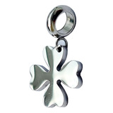 Berloque Pingente Trevo 4 Folhas Aço Inox P/ Todas Pulseiras