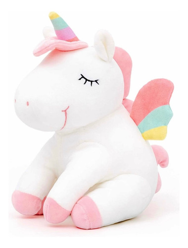 Peluche Unicornio Alas De Arcoíris 25cm Cute Importado X1