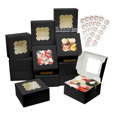 50 Caja Carton Ventana Pastel Boda 15.2x15.2x7.6 Cm | MercadoLibre