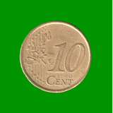 Moneda De España 10 Centavos De Euro, Año 1999, Estado Usada